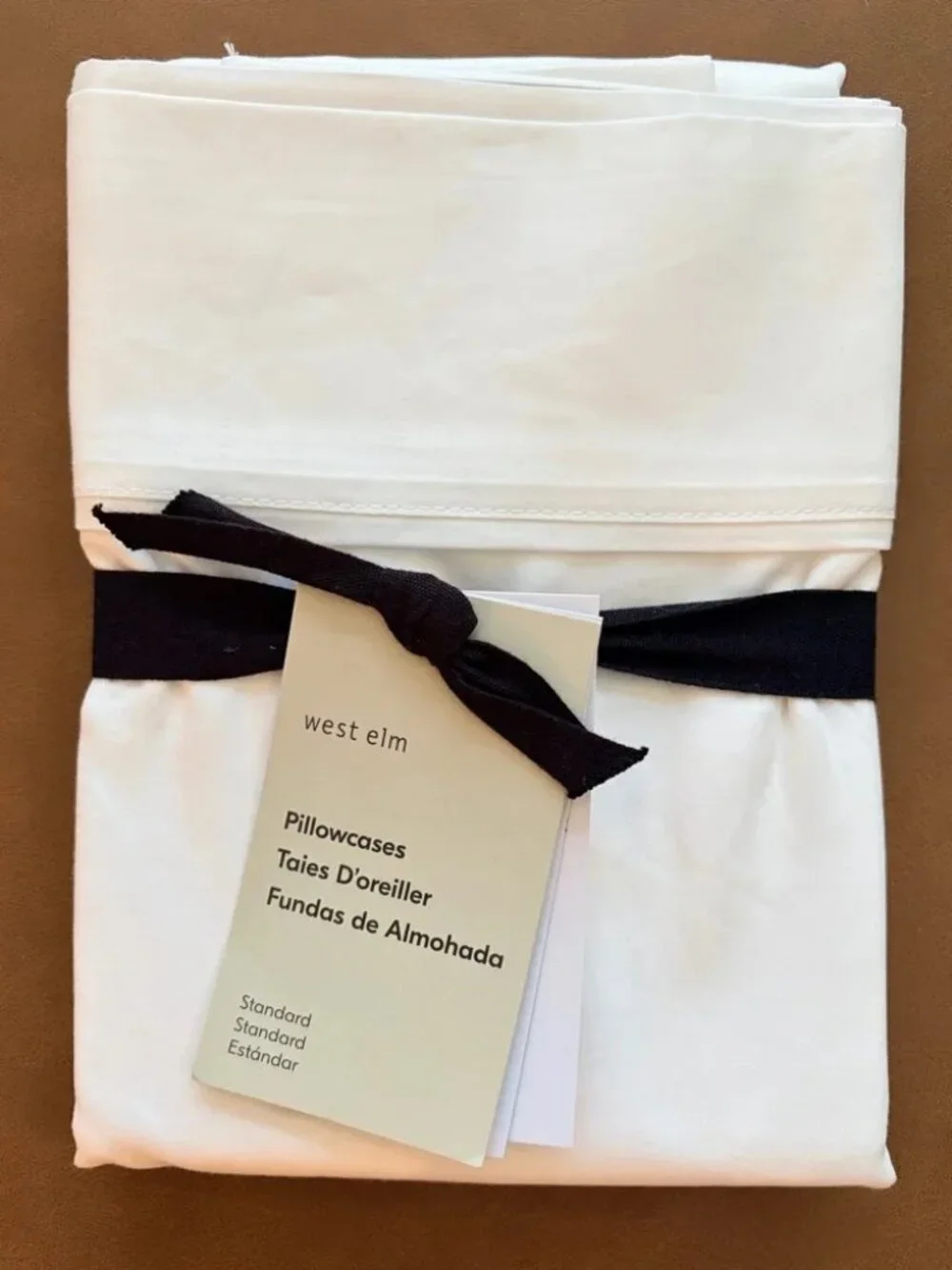 NWT West Elm White Sateen Standard Pillowcases (Set of 2)